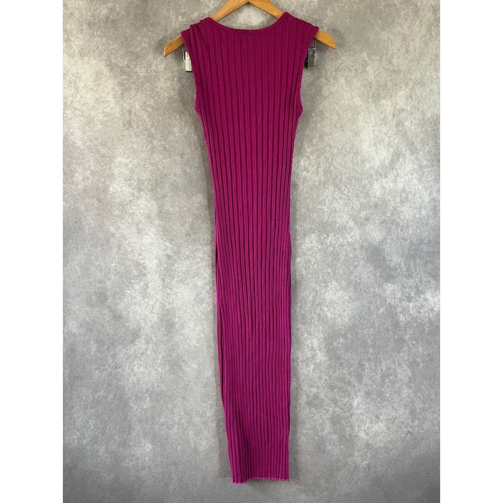 Simon Miller Rib Knit Maxi Dress Womens Medium Magenta Pink Scoop Neck Tank - Picture 2 of 6